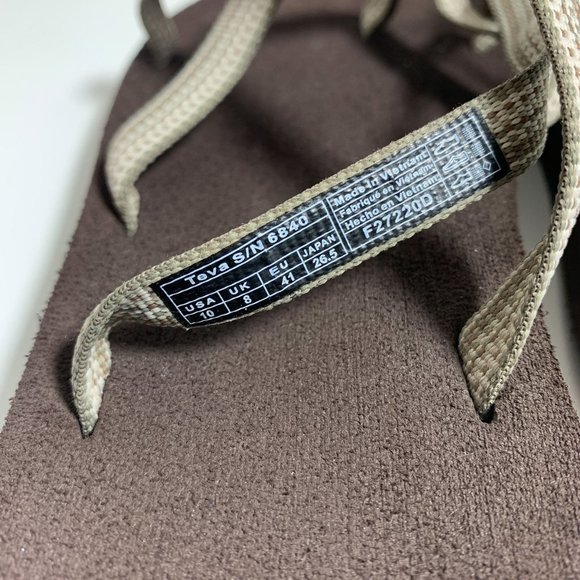 Teva mush tan brown strappy slide on sandals 10 - Picture 6 of 6